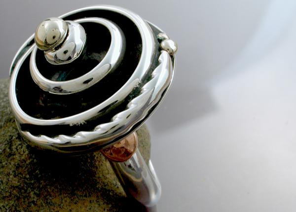 Spiral Ring of Silver & Gol picture