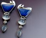 Lapis & Moonstone Earrings