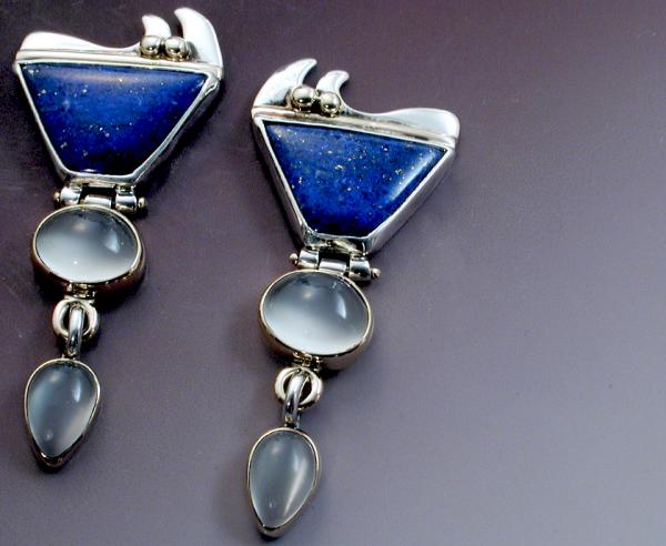 Lapis & Moonstone Earrings picture