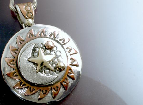 Spinning Sun, Star & Moon Pendant picture