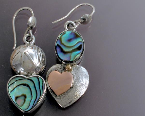 Abalone Heart Earrings