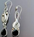 Asymmetrical Black Onyx Earrings