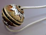 Lotus mixed metal bead pendant