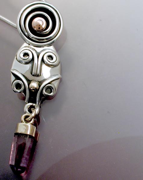 Pendant with Hanging Amethyst Crystal