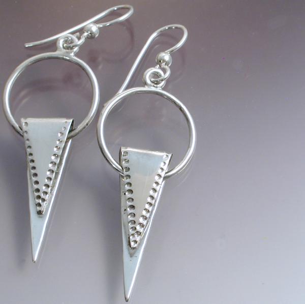 Triangle dangle hoop earrings