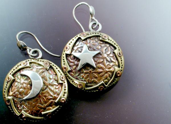 Asymmetrical star & moon Earrings