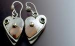 Heart on Heart Mixed Metal Earrings