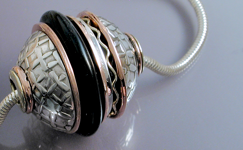 Asymmetrical Mixed Metal Bead Pendant
