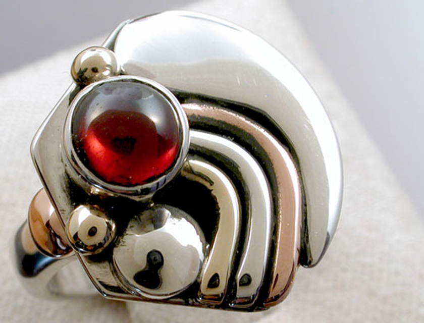 Garnet Mixed Metal Ring picture