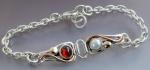 Garnet & Pearl Link Bracelet