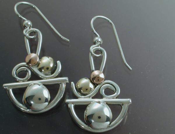 1/2 Circle Earrings with Domes