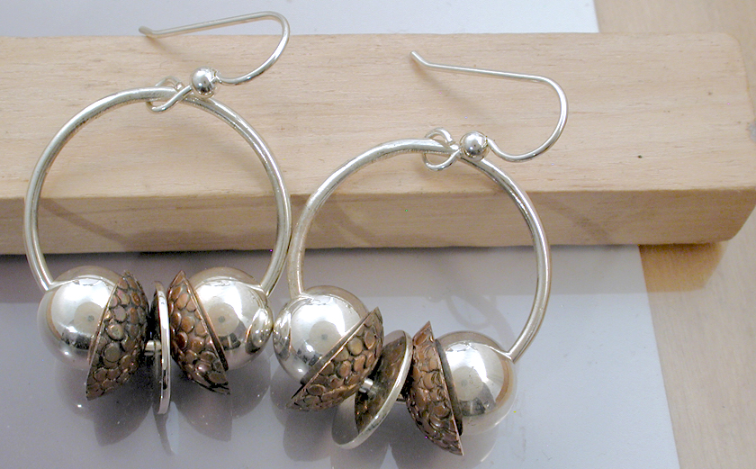 Hoop Earrings with Multi Discs