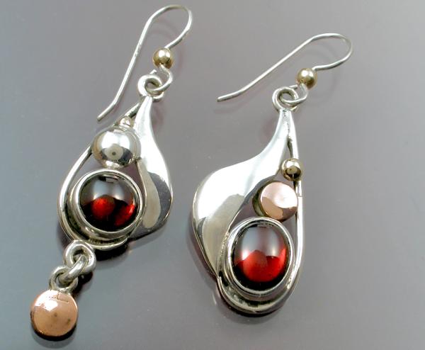 Asymmetrical Garnet Earrings