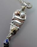 Metal Mix Pendant with Pearl & Lapis