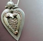 Multi Metal Layered Heart Pendant
