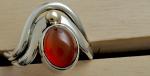 Carnelian Silver & gold ring