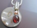 Garnet over Abalone Pendant