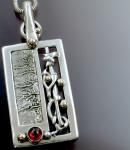 Pendant with 2 Textures andGarnet