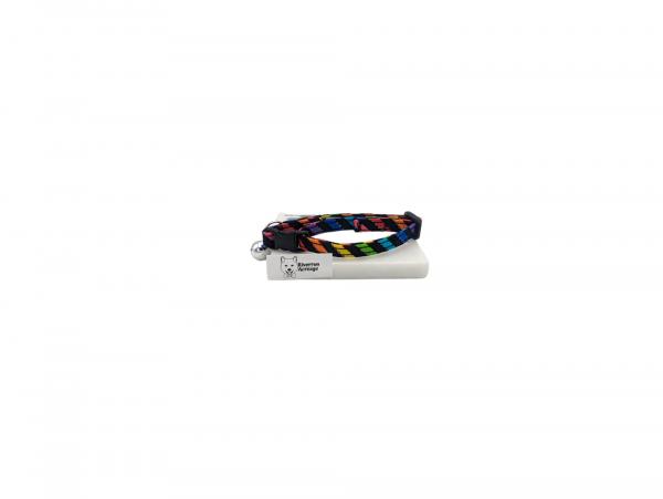 Rainbow Stripe on Black  Breakaway Cat Collar picture