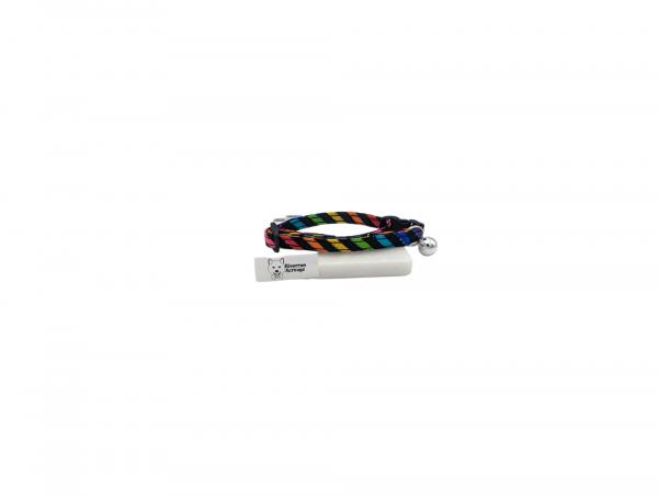 Rainbow Stripe on Black  Breakaway Cat Collar picture