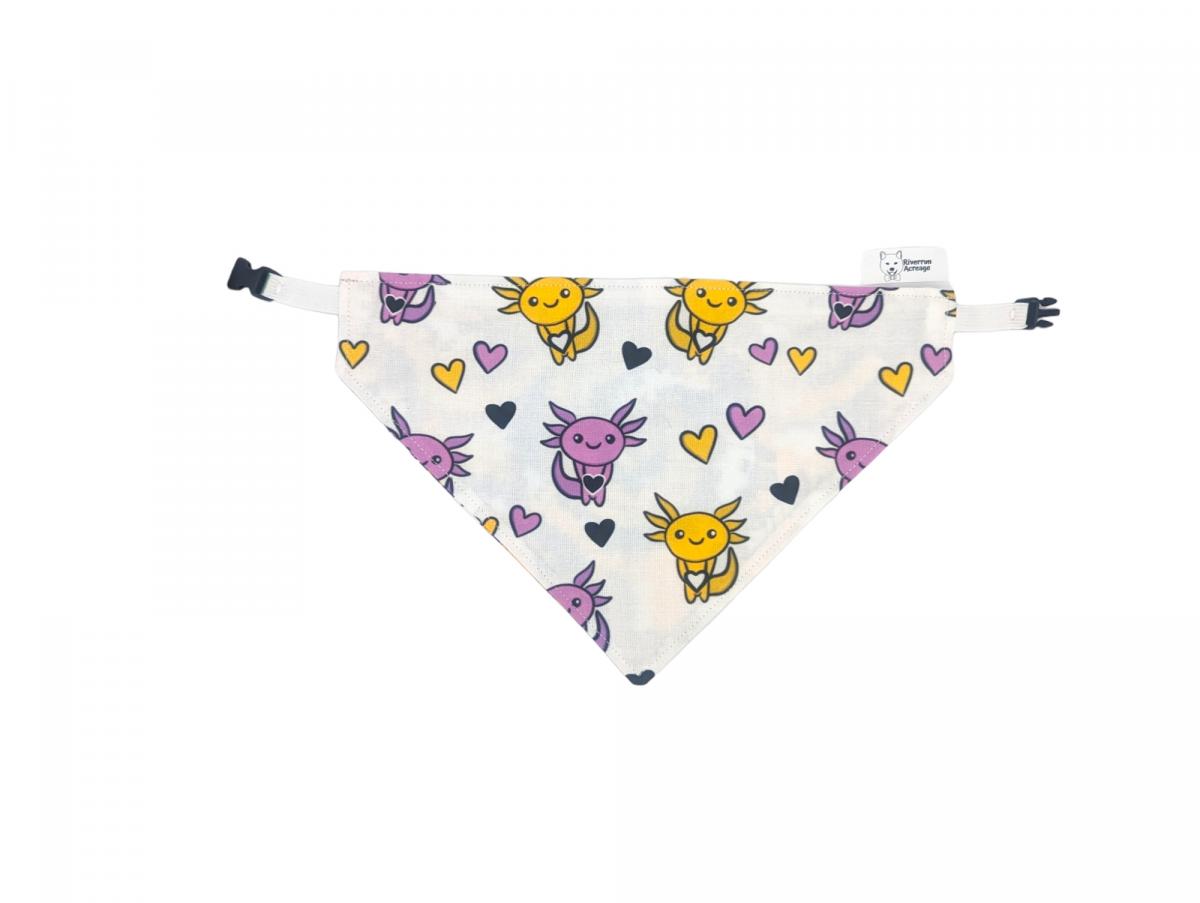 Nonbinary Axolotls and Purple Yellow Tie Dye  Reversible Buckle Bandana picture