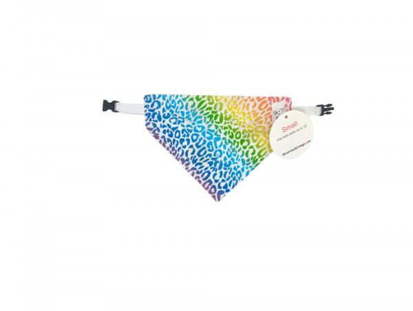 Pride Flags and Rainbow Cheetah Print Reversible Buckle Bandana picture