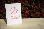 We All Crit Fail Sometimes 5"x7" blank letterpress greeting card