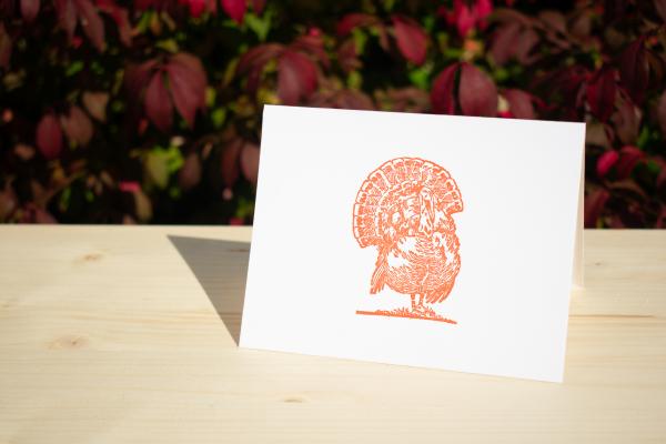 ...And Orange 4.25"x5.5" blank letterpress note card