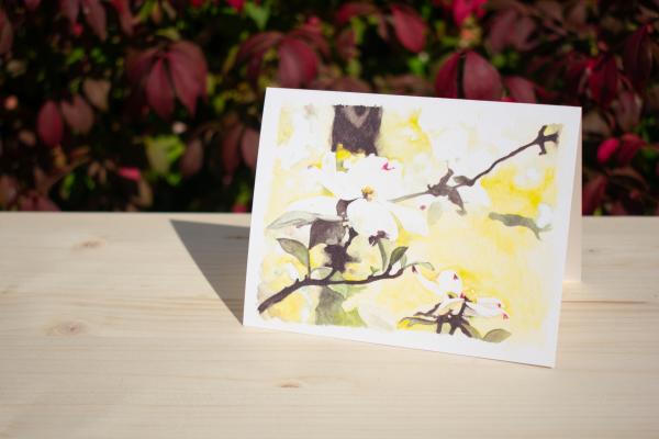 "Dogwoods" Prints of Original Watercolors 4.25"x5.5" blank greeting cards picture