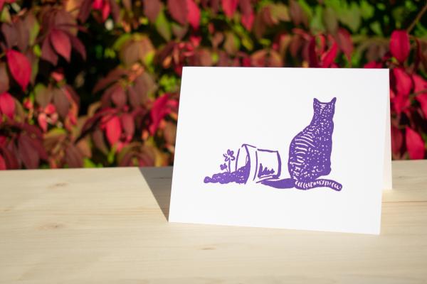 It Was a Cat-ccident 4.25"x5.5" blank letterpress note card