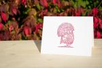 Maroon 4.25"x5.5" blank letterpress note card