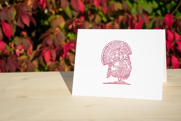 Maroon 4.25"x5.5" blank letterpress note card