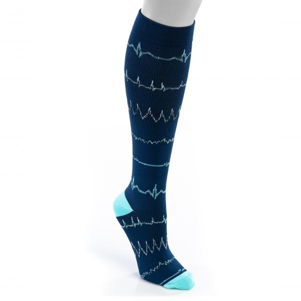 Navy Rhythm Compression Socks picture