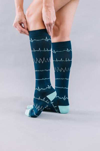 Navy Rhythm Compression Socks picture