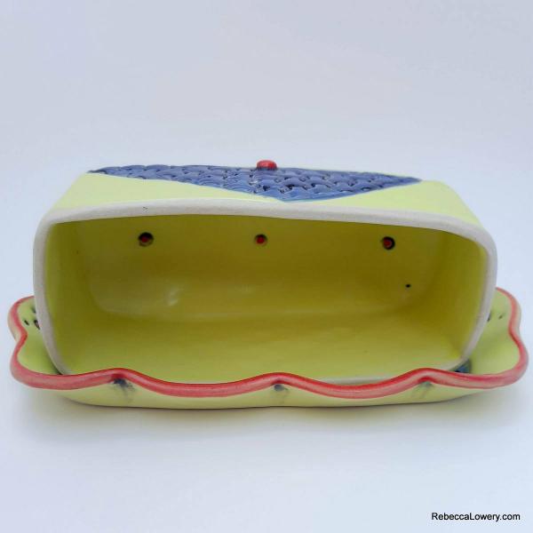 Yellow Ceramic Covered Butter Dish picture