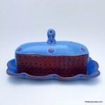 Periwinkle Blue Covered Butter Dish