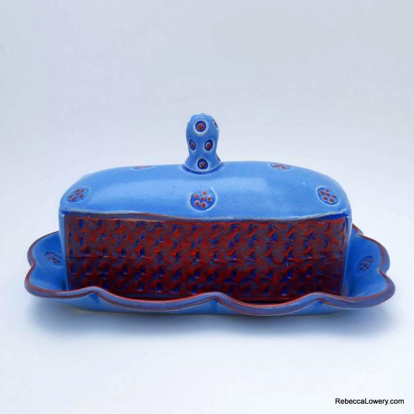 Periwinkle Blue Covered Butter Dish
