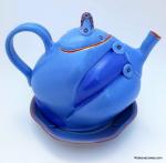 Periwinkle Blue Teapot with Saucer