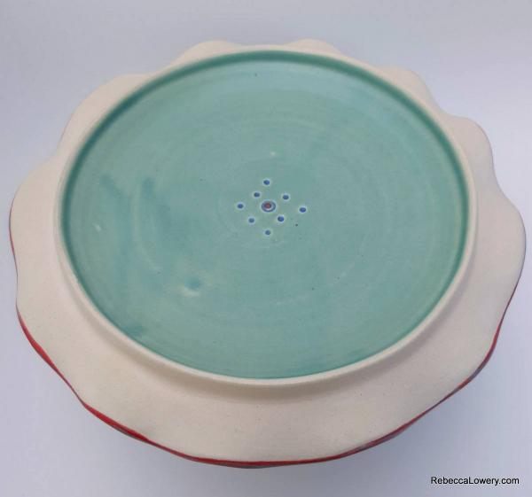 Green Button Ceramic Casserole Dish with Lid picture