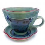 Green & Honey Cup & Saucer