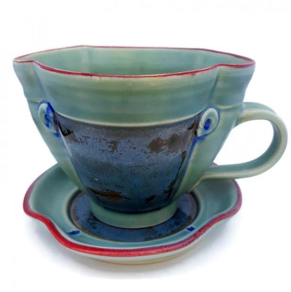 Green & Honey Cup & Saucer picture