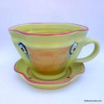 Yellow & Apricot Cup & Saucer
