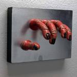Red Grasping Wall Sculpture