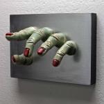 Green Grasping Wall Sculpture