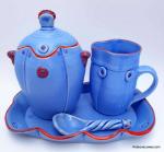 Periwinkle Blue Sugar & Creamer Set with Spoon