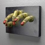 Yellow Grasping Wall Sculpture