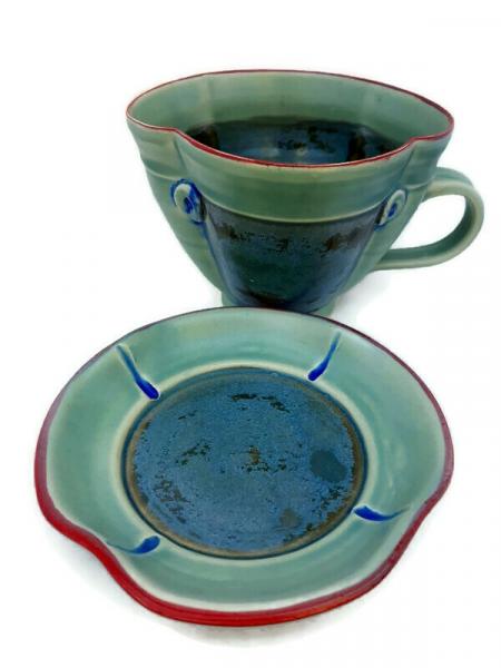 Green & Honey Cup & Saucer picture