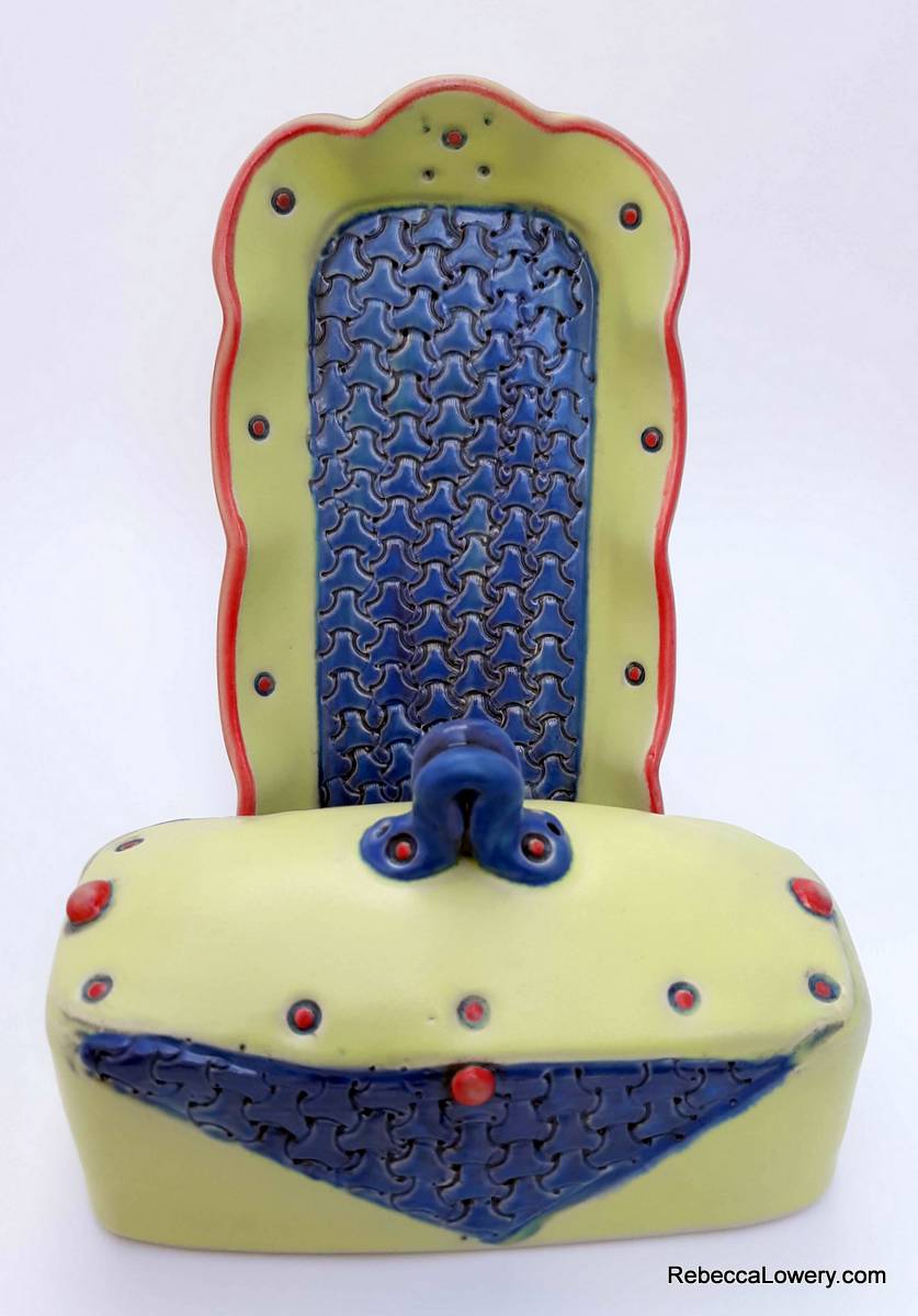 Yellow Ceramic Covered Butter Dish picture