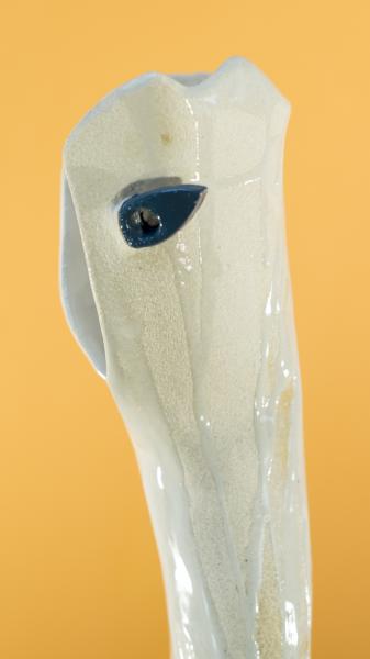 White Vase with Big Eyes
