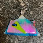 pink and blue dichroic glass pendant
